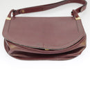 Christian Dior Shoulder Bag Leather Bordeaux Gold Auth bs20076-5