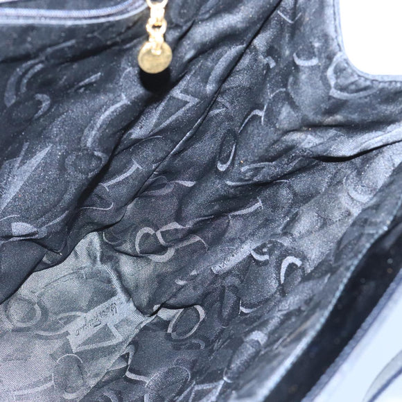 Salvatore Ferragamo Tote Bag Canvas Gold Black Auth bs20079