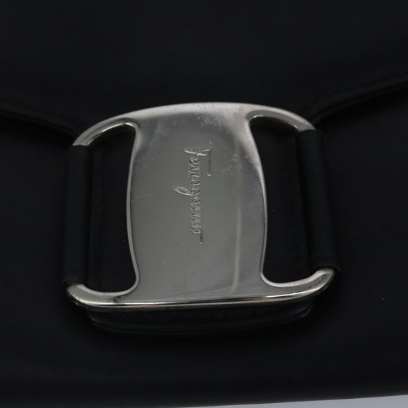 Salvatore Ferragamo Wallet Leather Black Auth bs20080