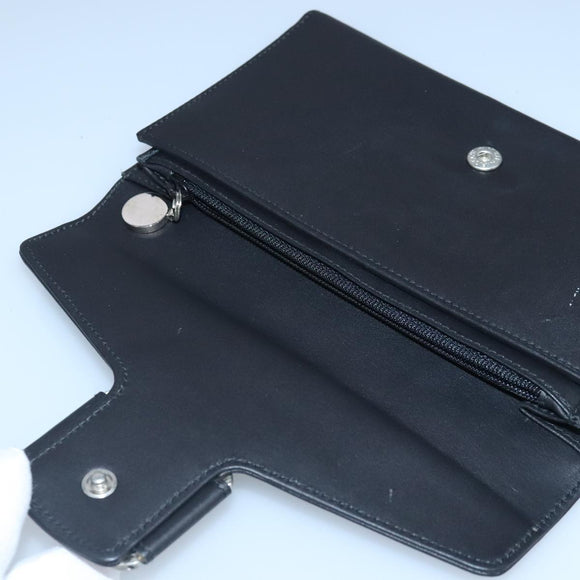 Salvatore Ferragamo Wallet Leather Black Auth bs20080