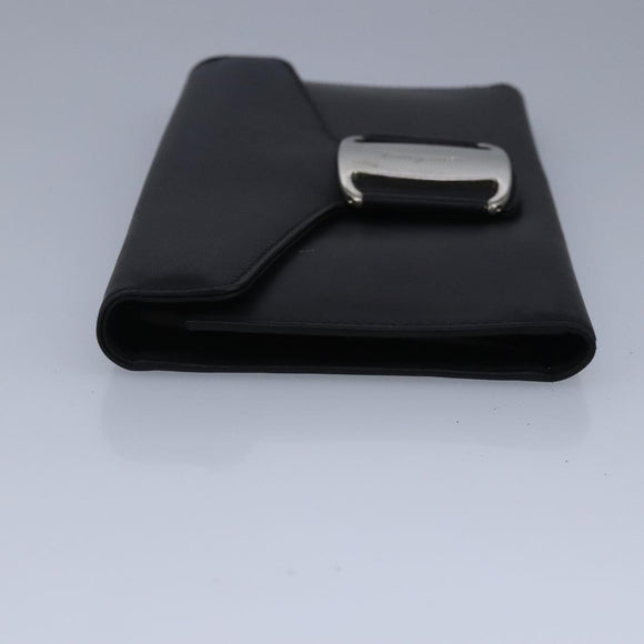 Salvatore Ferragamo Wallet Leather Black Auth bs20080