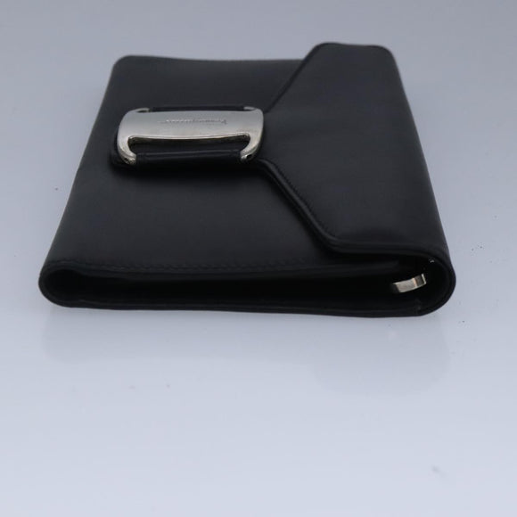 Salvatore Ferragamo Wallet Leather Black Auth bs20080
