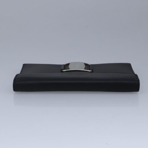 Salvatore Ferragamo Wallet Leather Black Auth bs20080