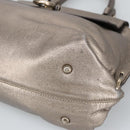 Salvatore Ferragamo Gancini Hand Bag Leather 2way Silver Auth bs20081-10