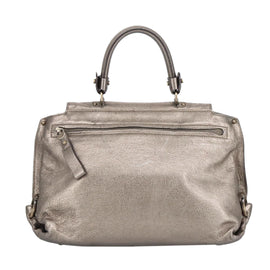 Salvatore Ferragamo Gancini Hand Bag Leather 2way Silver Auth bs20081 - 0