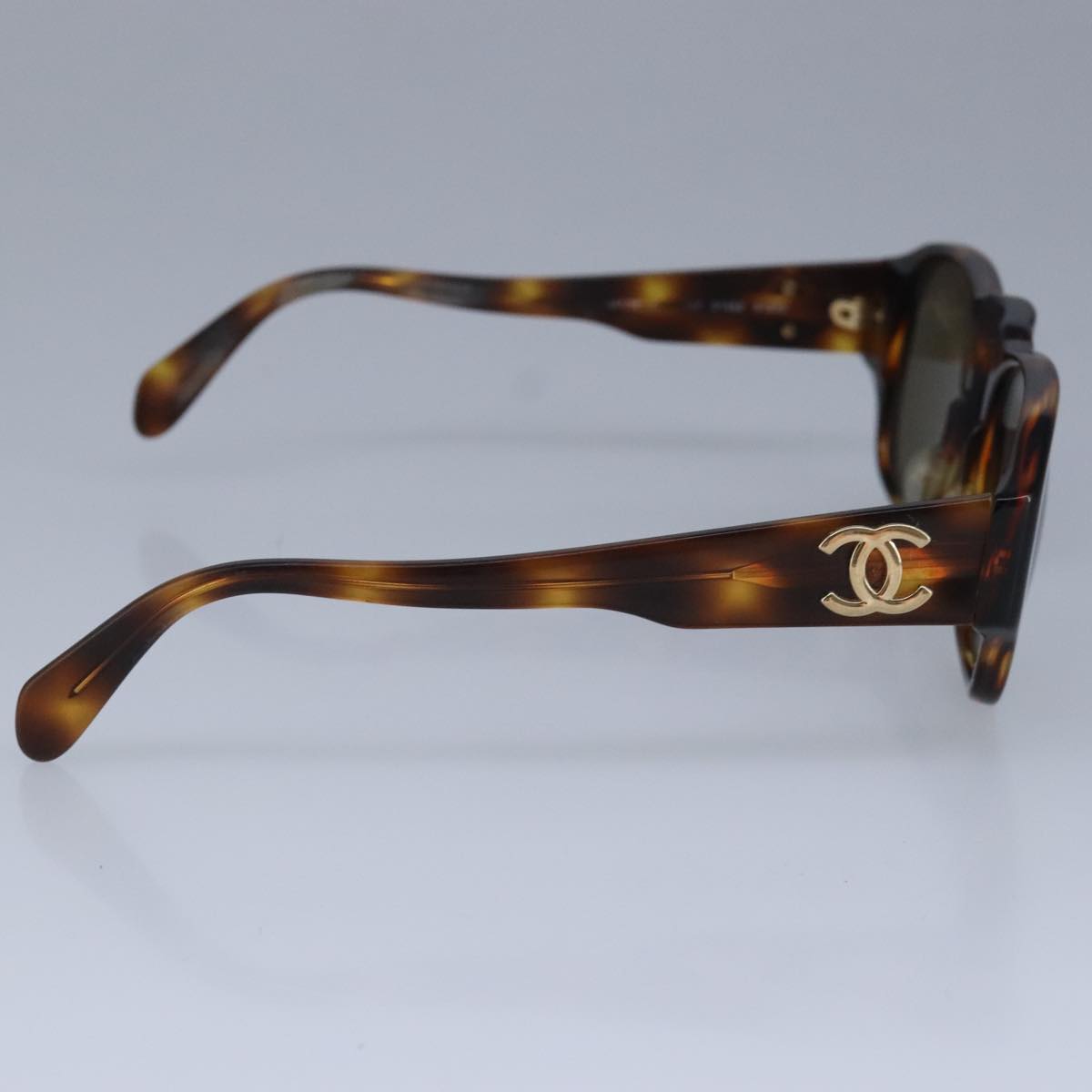 CHANEL Sunglasses plastic Brown CC Auth bs20084