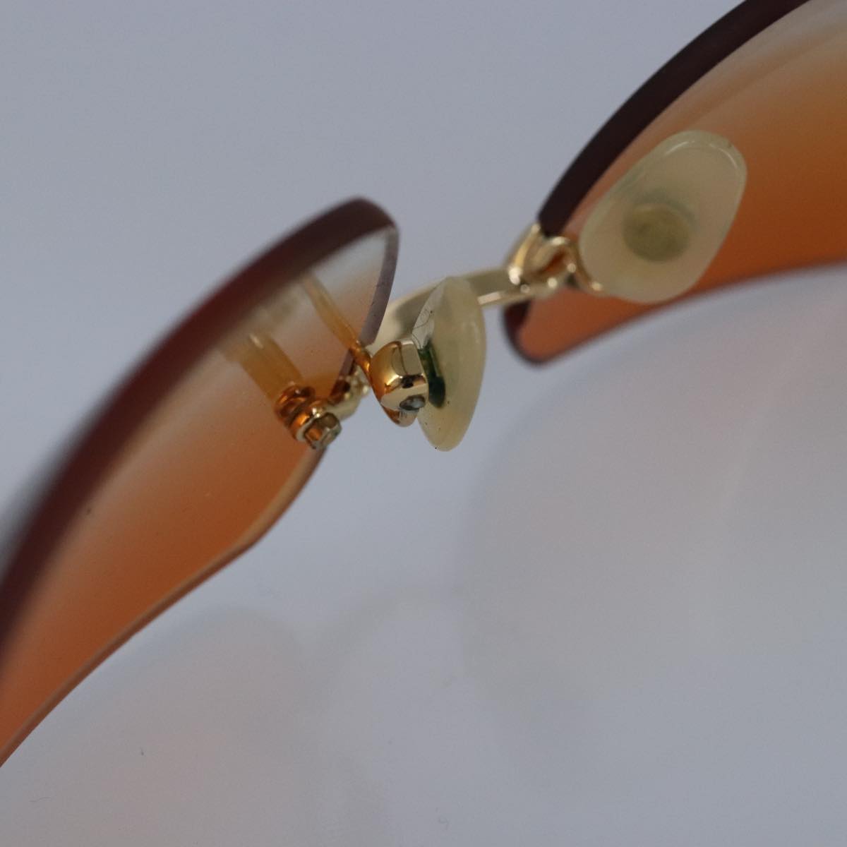 CHANEL Sunglasses metal Orange CC Auth bs20085