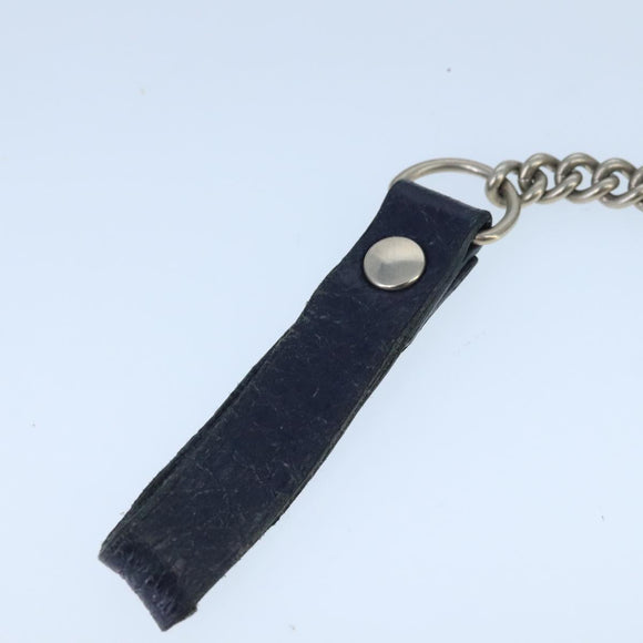 BALENCIAGA Long Wallet Leather Navy Silver Auth bs20089