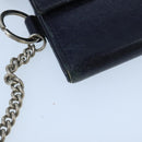 BALENCIAGA Long Wallet Leather Navy Silver Auth bs20089-15