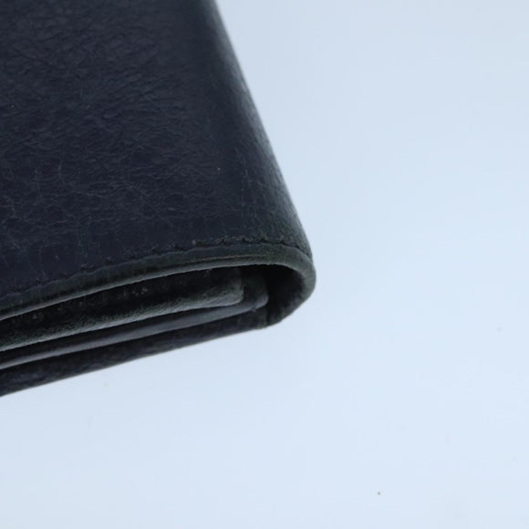 BALENCIAGA Long Wallet Leather Navy Silver Auth bs20089