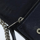 BALENCIAGA Long Wallet Leather Navy Silver Auth bs20089-19