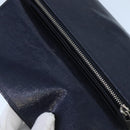 BALENCIAGA Long Wallet Leather Navy Silver Auth bs20089-20