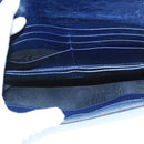 BALENCIAGA Long Wallet Leather Navy Silver Auth bs20089-10