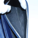 BALENCIAGA Long Wallet Leather Navy Silver Auth bs20089-11