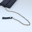 BALENCIAGA Long Wallet Leather Navy Silver Auth bs20089-8