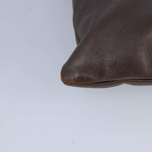 LOEWE Shoulder Bag Leather Bronze Auth bs20092