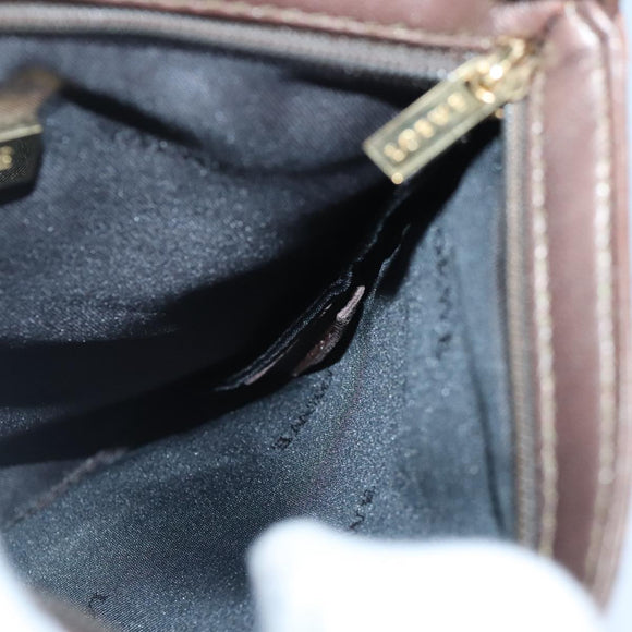 LOEWE Shoulder Bag Leather Bronze Auth bs20092