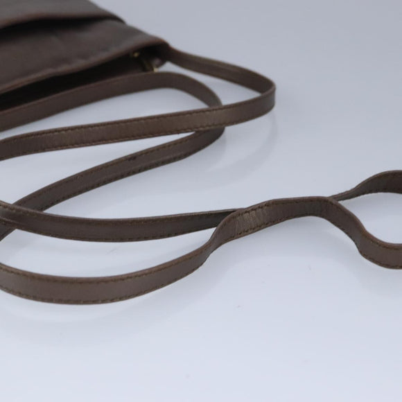 LOEWE Shoulder Bag Leather Bronze Auth bs20092