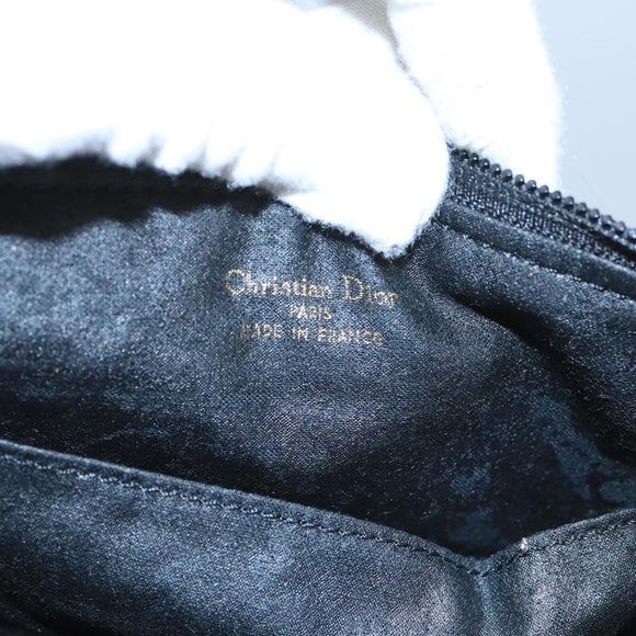 Christian Dior Canage Pouch Nylon Black Gold Auth bs20096