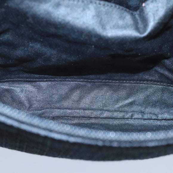 Christian Dior Canage Pouch Nylon Black Gold Auth bs20096