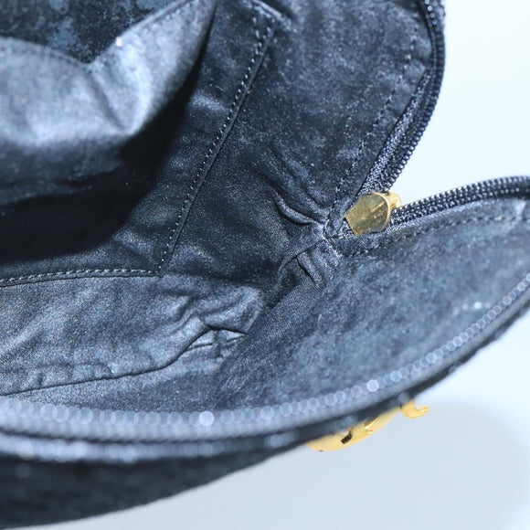 Christian Dior Canage Pouch Nylon Black Gold Auth bs20096