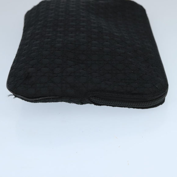 Christian Dior Canage Pouch Nylon Black Gold Auth bs20096
