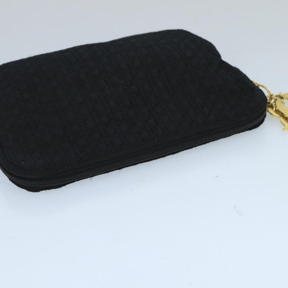 Christian Dior Canage Pouch Nylon Black Gold Auth bs20096