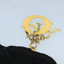 Christian Dior Canage Pouch Nylon Black Gold Auth bs20096-6