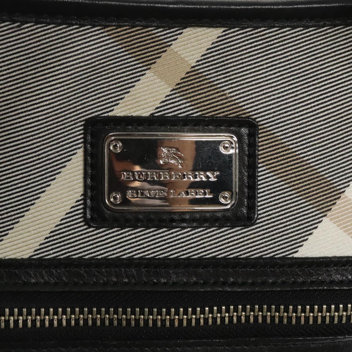 BURBERRY Nova Check Blue Label Tote Bag Canvas Gray Auth bs20129