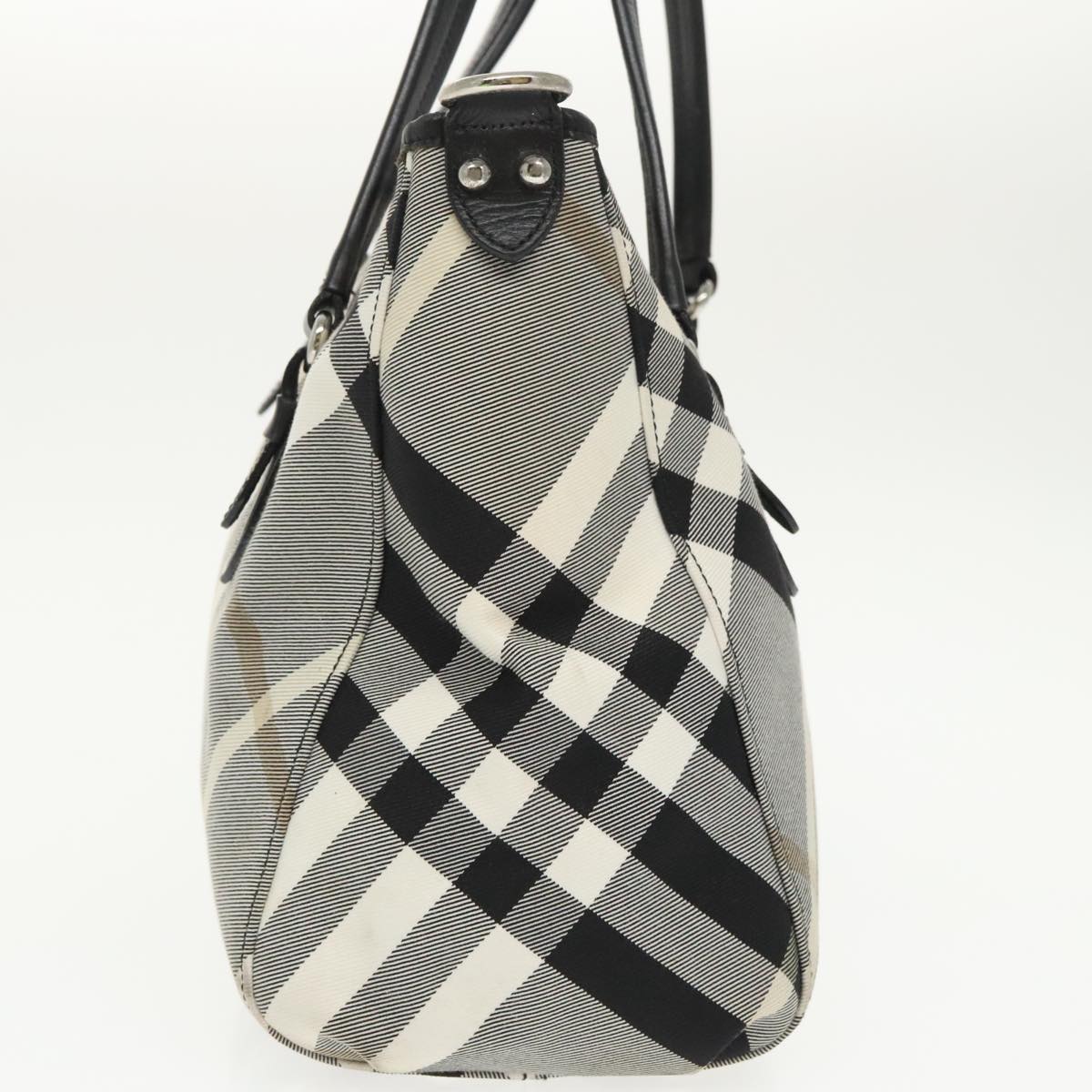 BURBERRY Nova Check Blue Label Tote Bag Canvas Gray Auth bs20129