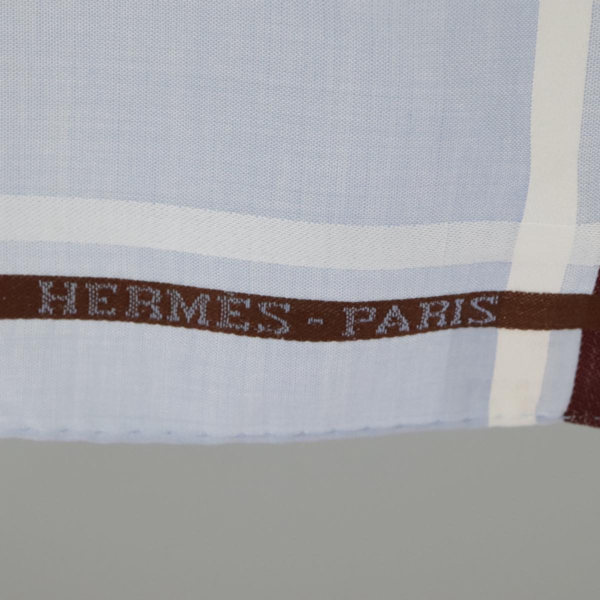 HERMES Handkerchief Cotton Blue Auth bs20150