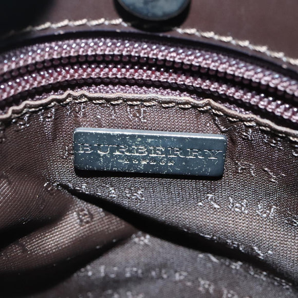 BURBERRY Nova Check Hand Bag PVC Beige Auth bs20152