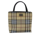 BURBERRY Nova Check Hand Bag PVC Beige Auth bs20152-13
