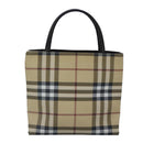 BURBERRY Nova Check Hand Bag PVC Beige Auth bs20152-2
