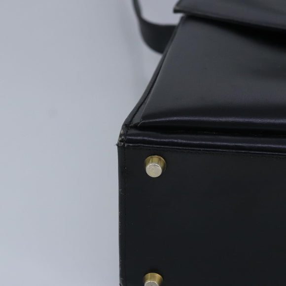 Gianni Versace Shoulder Bag Leather Black Gold Auth bs20156