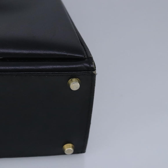 Gianni Versace Shoulder Bag Leather Black Gold Auth bs20156