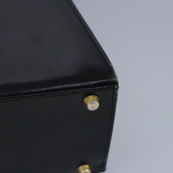 Gianni Versace Shoulder Bag Leather Black Gold Auth bs20156