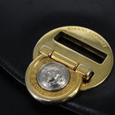 Gianni Versace Shoulder Bag Leather Black Gold Auth bs20156-10