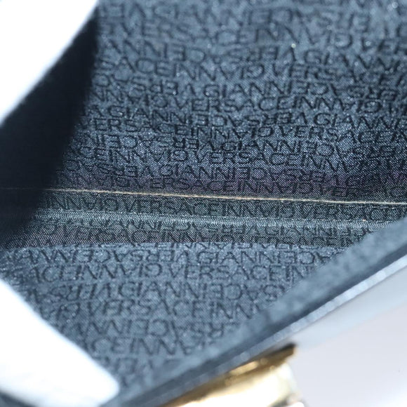 Gianni Versace Shoulder Bag Leather Black Gold Auth bs20156