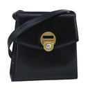 Gianni Versace Shoulder Bag Leather Black Gold Auth bs20156-1