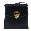 Gianni Versace Shoulder Bag Leather Black Gold Auth bs20156-13