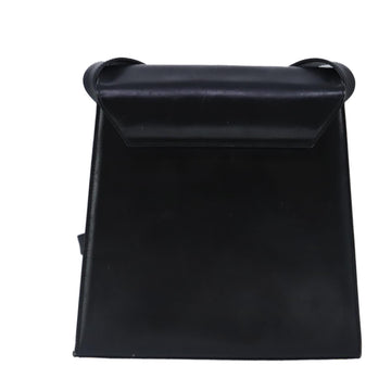 Gianni Versace Shoulder Bag Leather Black Gold Auth bs20156 - 0