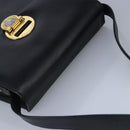 Gianni Versace Shoulder Bag Leather Black Gold Auth bs20156-6