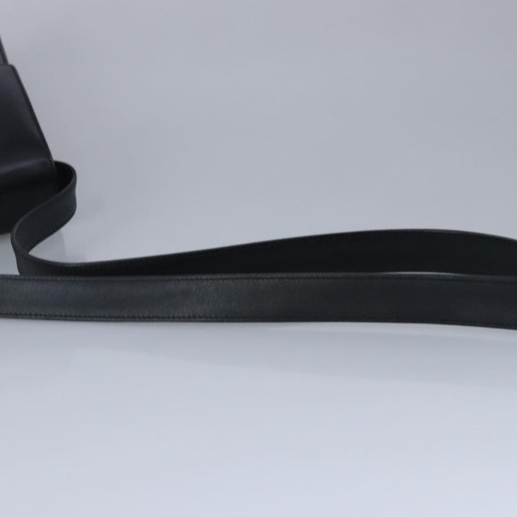 Gianni Versace Shoulder Bag Leather Black Gold Auth bs20156