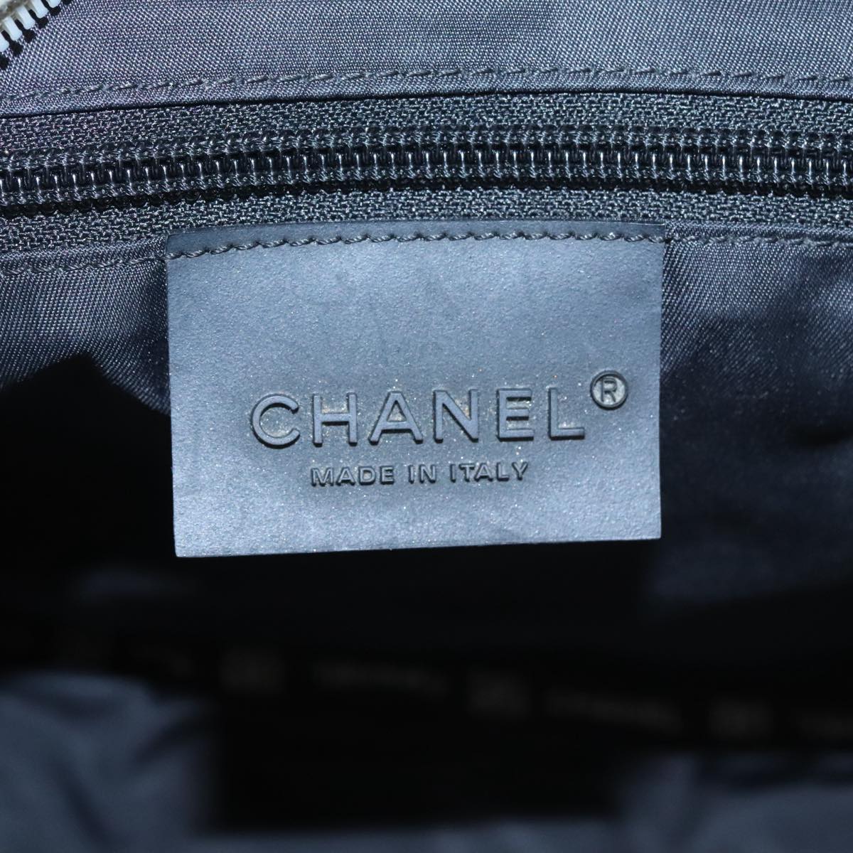 CHANEL Sports Boston Bag Canvas Silver Black CC Auth bs20164