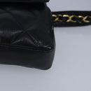 CHANEL Matelasse Chain Waist bag Lamb Skin Black Gold CC Auth bs20175-16