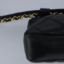 CHANEL Matelasse Chain Waist bag Lamb Skin Black Gold CC Auth bs20175-17