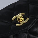 CHANEL Matelasse Chain Waist bag Lamb Skin Black Gold CC Auth bs20175-19