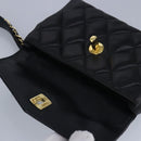 CHANEL Matelasse Chain Waist bag Lamb Skin Black Gold CC Auth bs20175-9