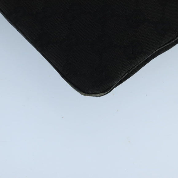 GUCCI GG Canvas Shoulder Bag Black Silver 113013 Auth bs20185